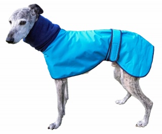 Aqua Blue Greyhound Polo Waterproof Dog Coat Thermal Fleece
